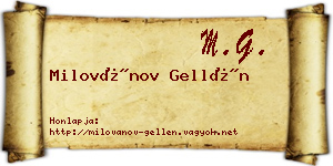 Milovánov Gellén névjegykártya